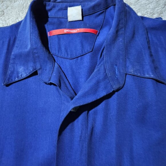 Vintage Signum Shirt Men's XL Lot of 2 Button Up Short Sleeve Front Pocket Retro - Picture 16 of 16